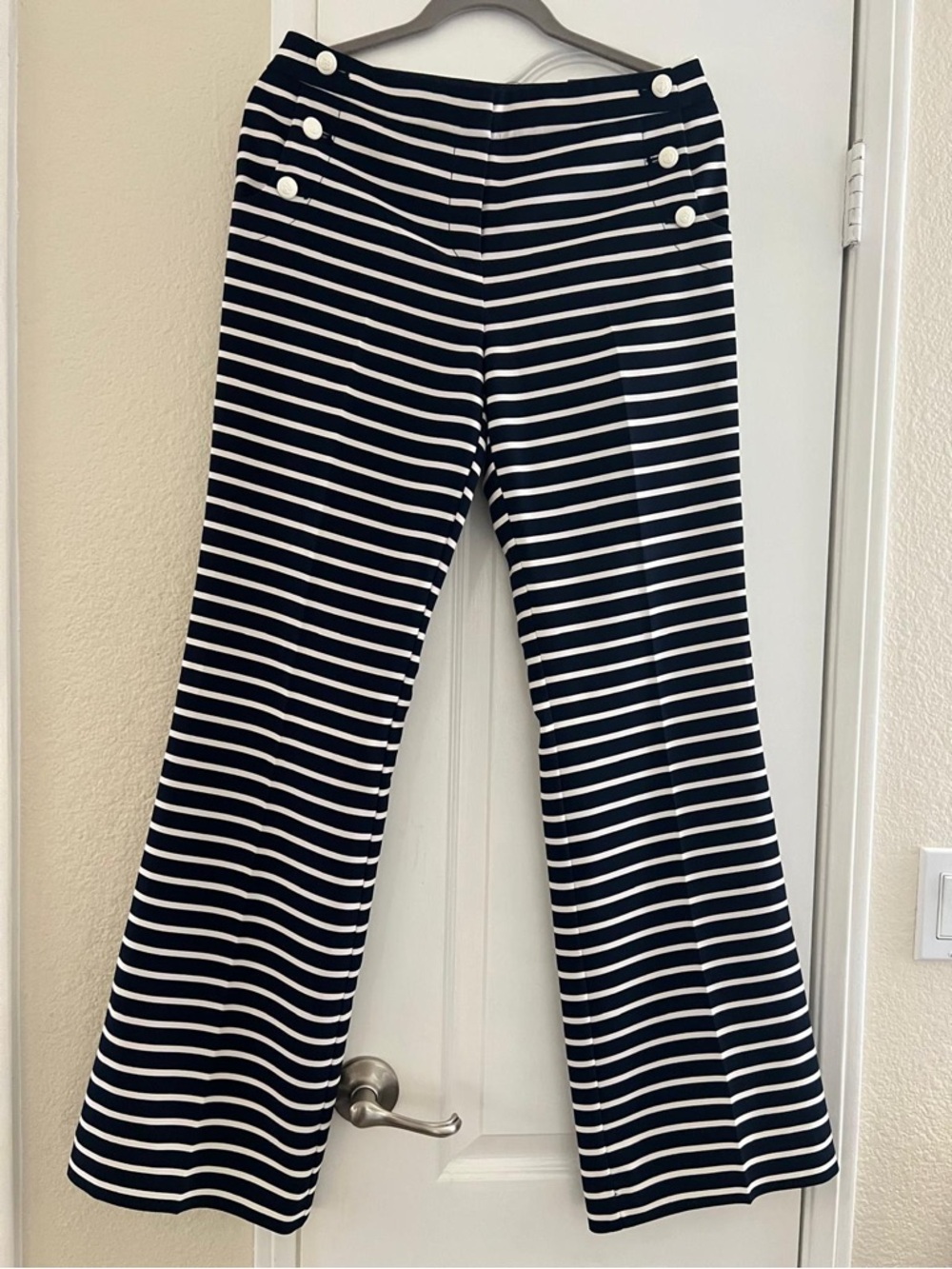 Navy and White Striped Sailor Pants